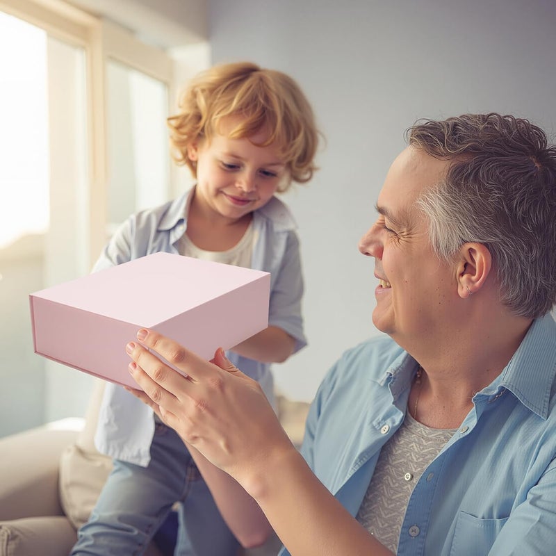 Ditwis 4 Pack 10.5x7.5x3.1 Inches Gift Boxes with Magnetic Closure Lids, Pink Magnetic Box for Wedding, Groomsmen Bridesmaid Proposal, Birthdays, Mother's Day - Image 3